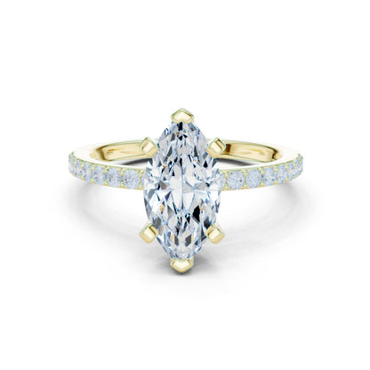 Marquise Lab Grown Diamond Pave Engagement Ring