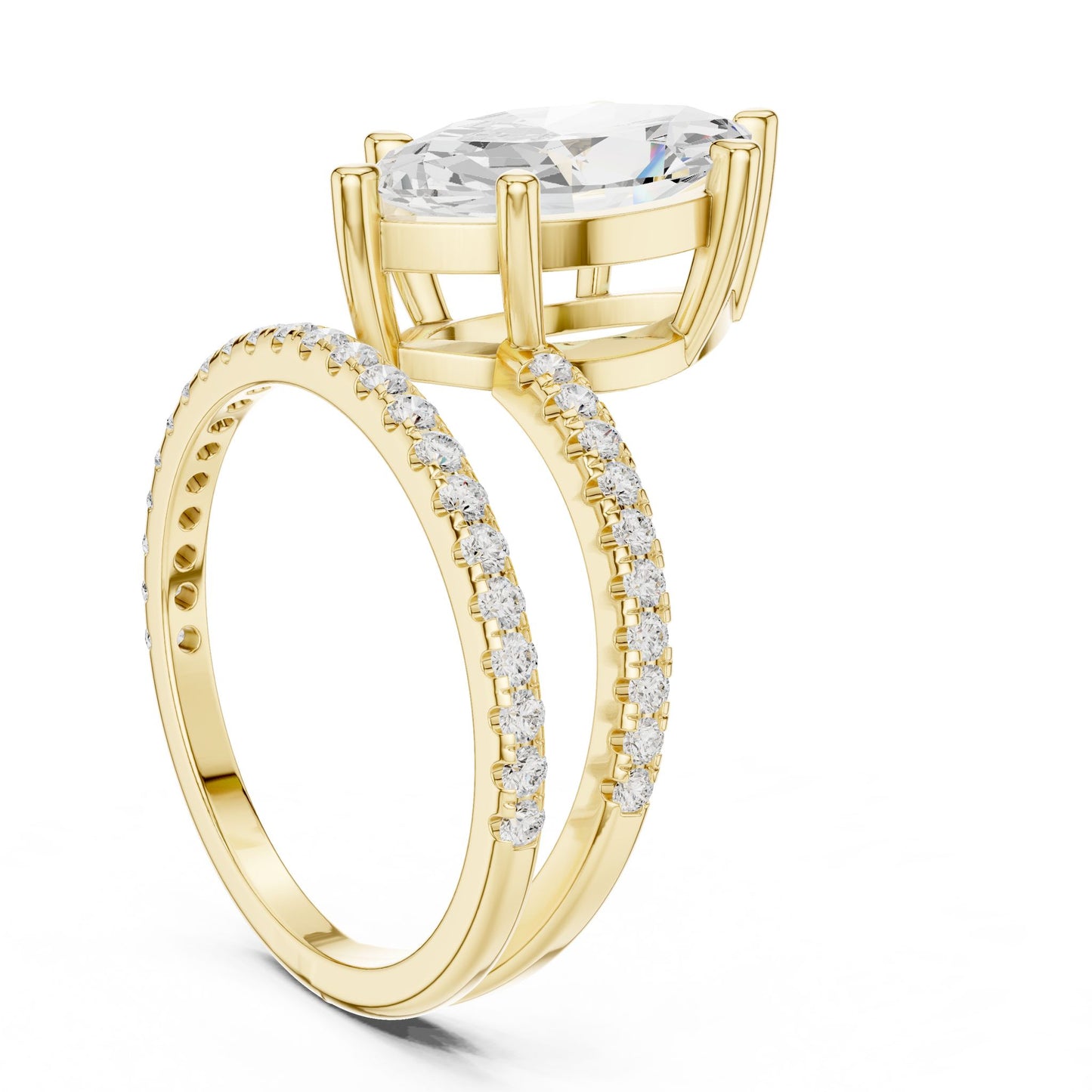 Marquise Lab Grown Diamond Pave Engagement Ring