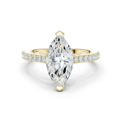 Marquise Lab Grown Diamond Pave Engagement Ring