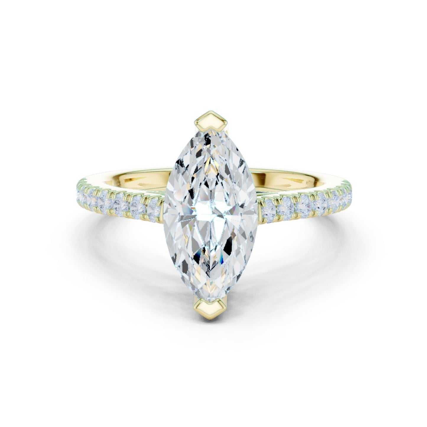 Marquise Lab Grown Diamond Pave Engagement Ring