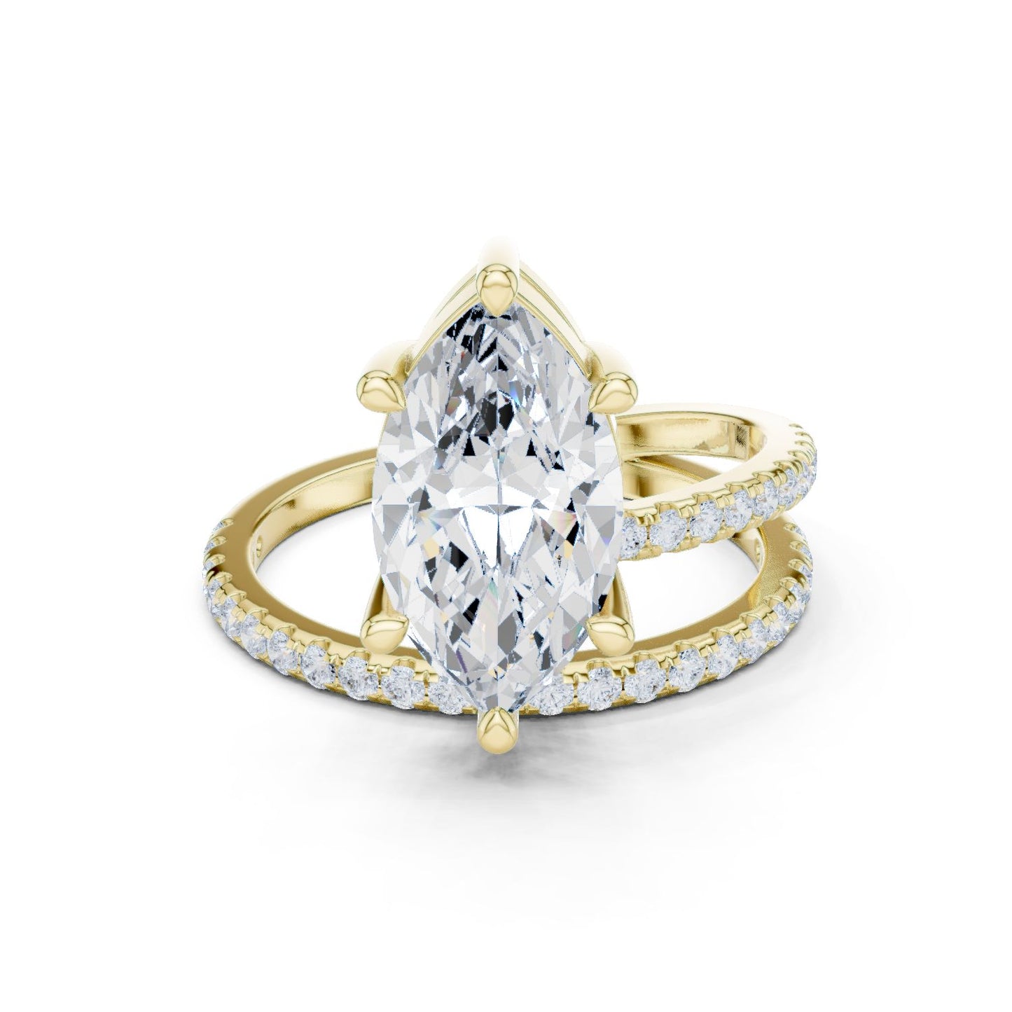Marquise Lab Grown Diamond Pave Engagement Ring