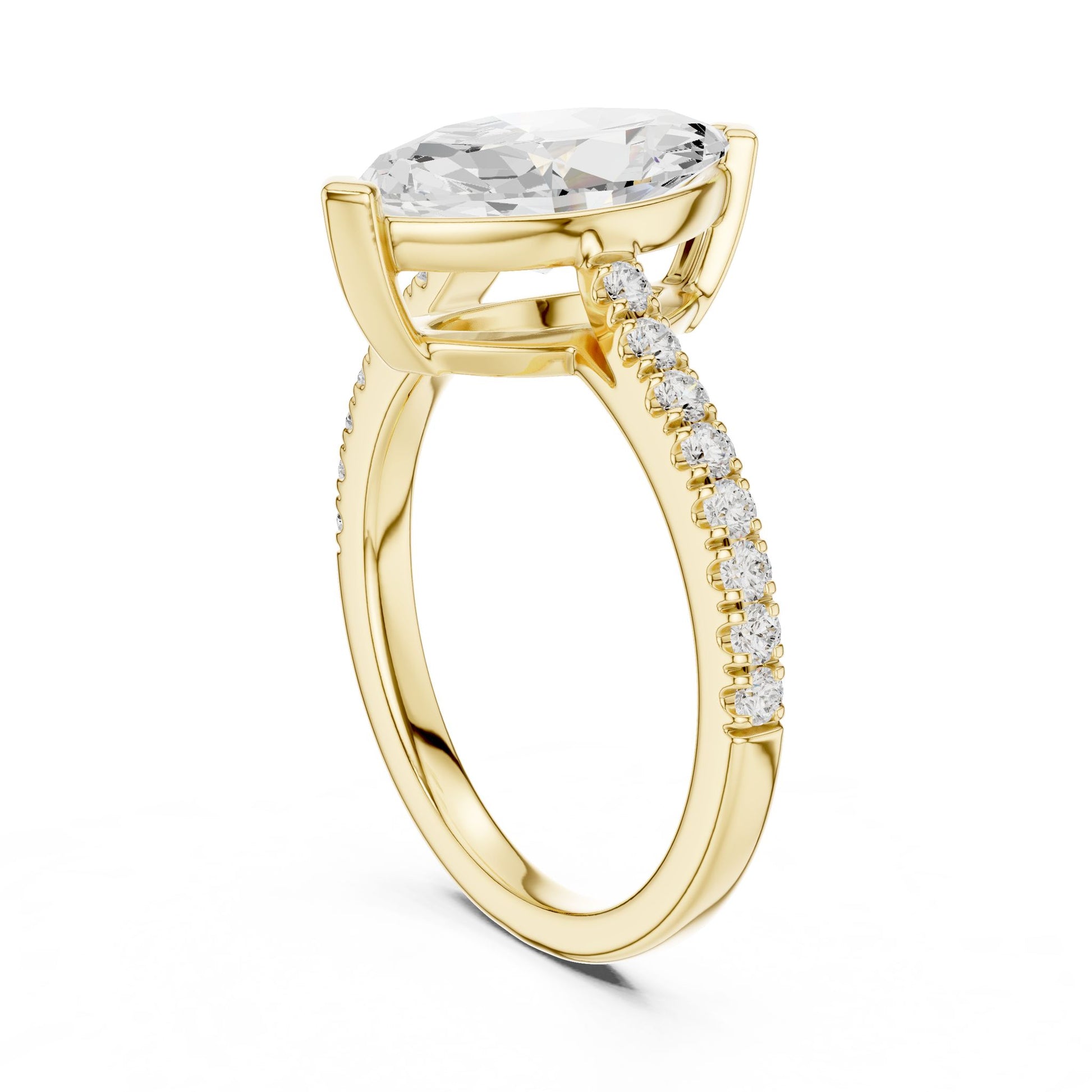 Marquise Lab Grown Diamond Pave Engagement Ring