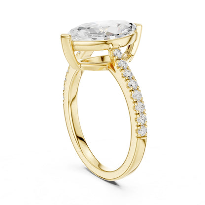 Marquise Lab Grown Diamond Pave Engagement Ring