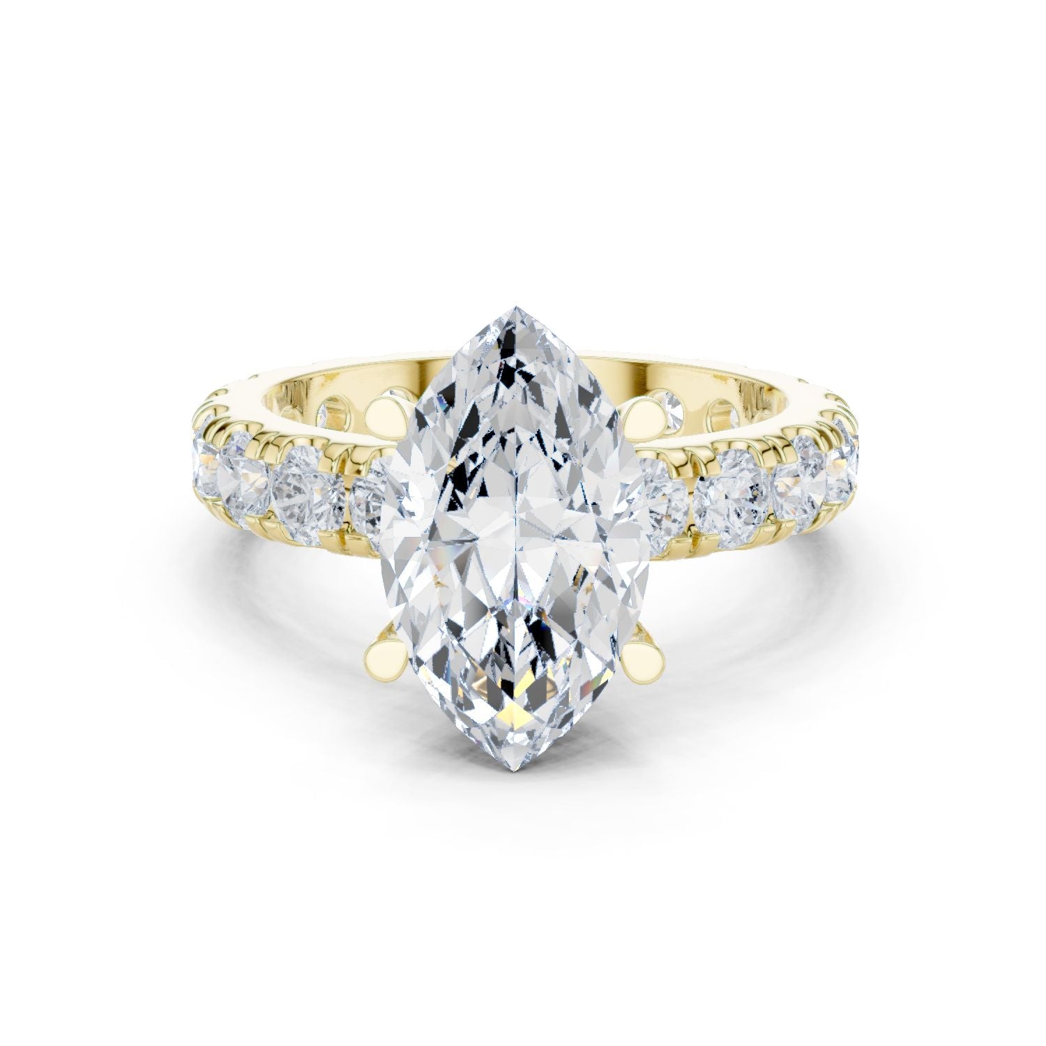 Marquise Lab Grown Diamond Pave Engagement Ring