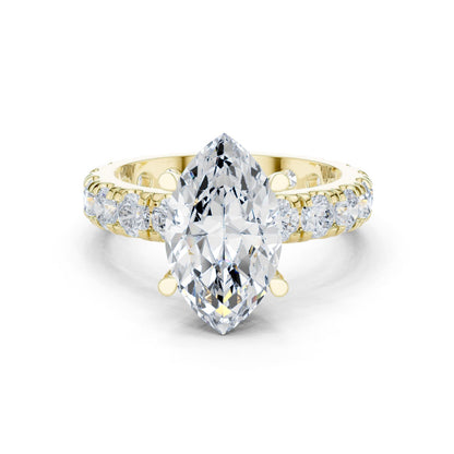 Marquise Lab Grown Diamond Pave Engagement Ring