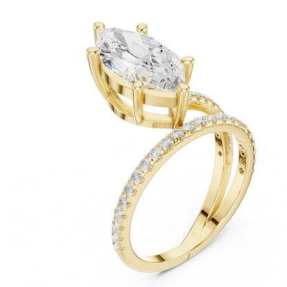 Marquise Lab Grown Diamond Pave Engagement Ring