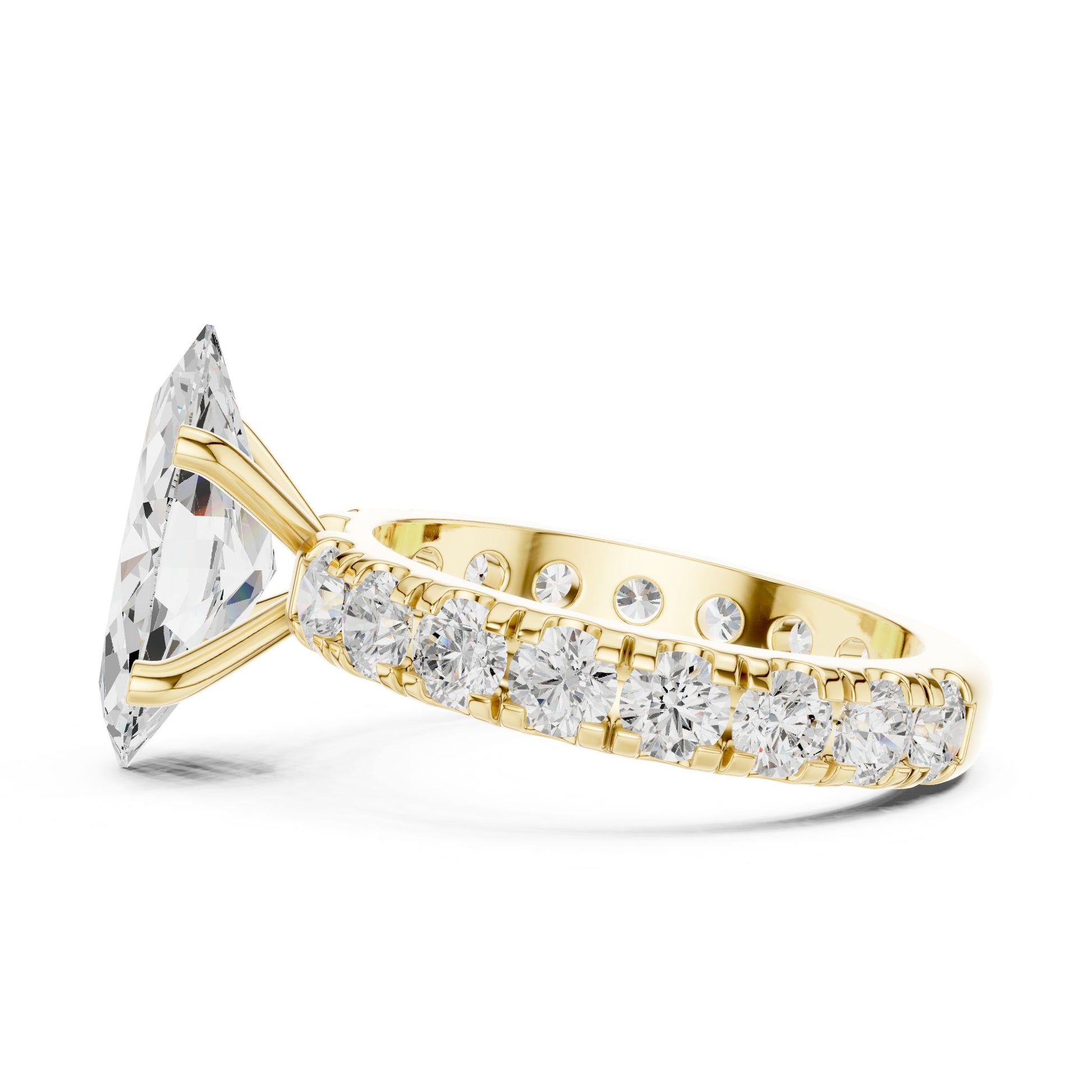 Marquise Lab Grown Diamond Pave Engagement Ring