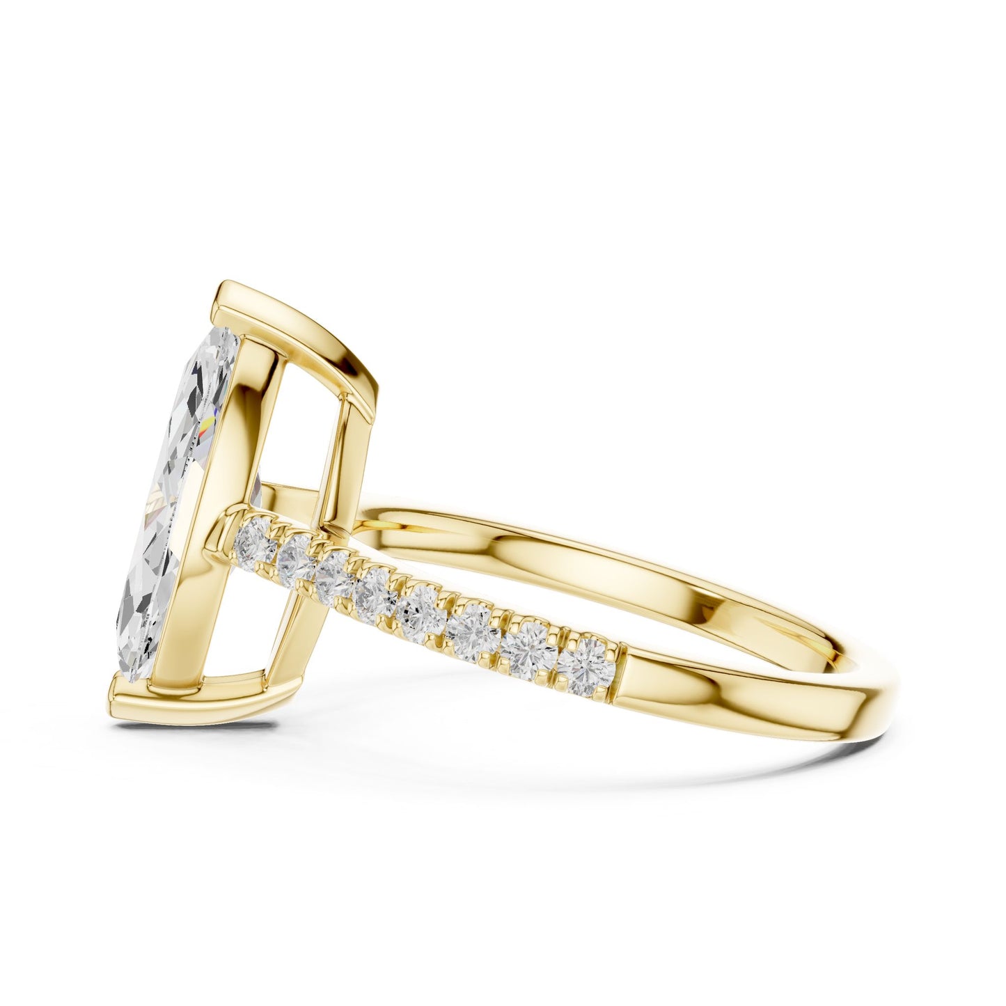 Marquise Lab Grown Diamond Pave Engagement Ring