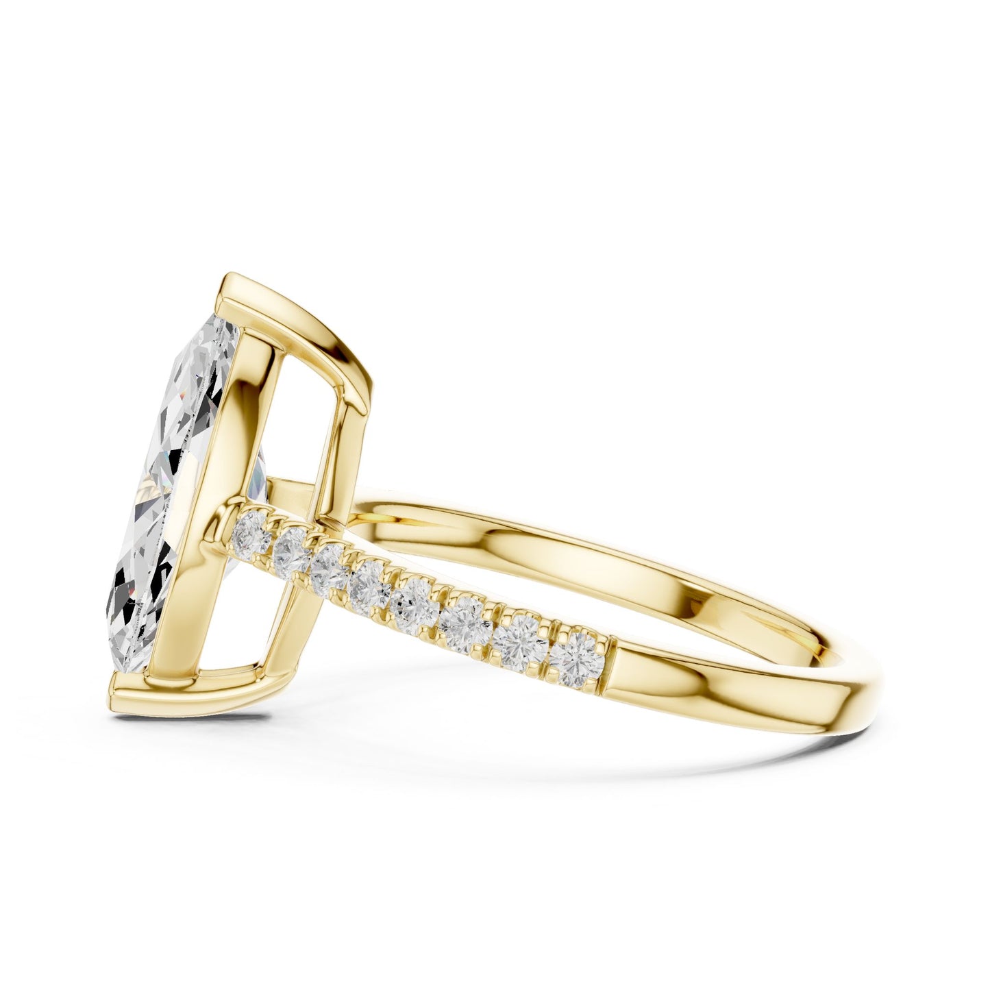 Marquise Lab Grown Diamond Pave Engagement Ring