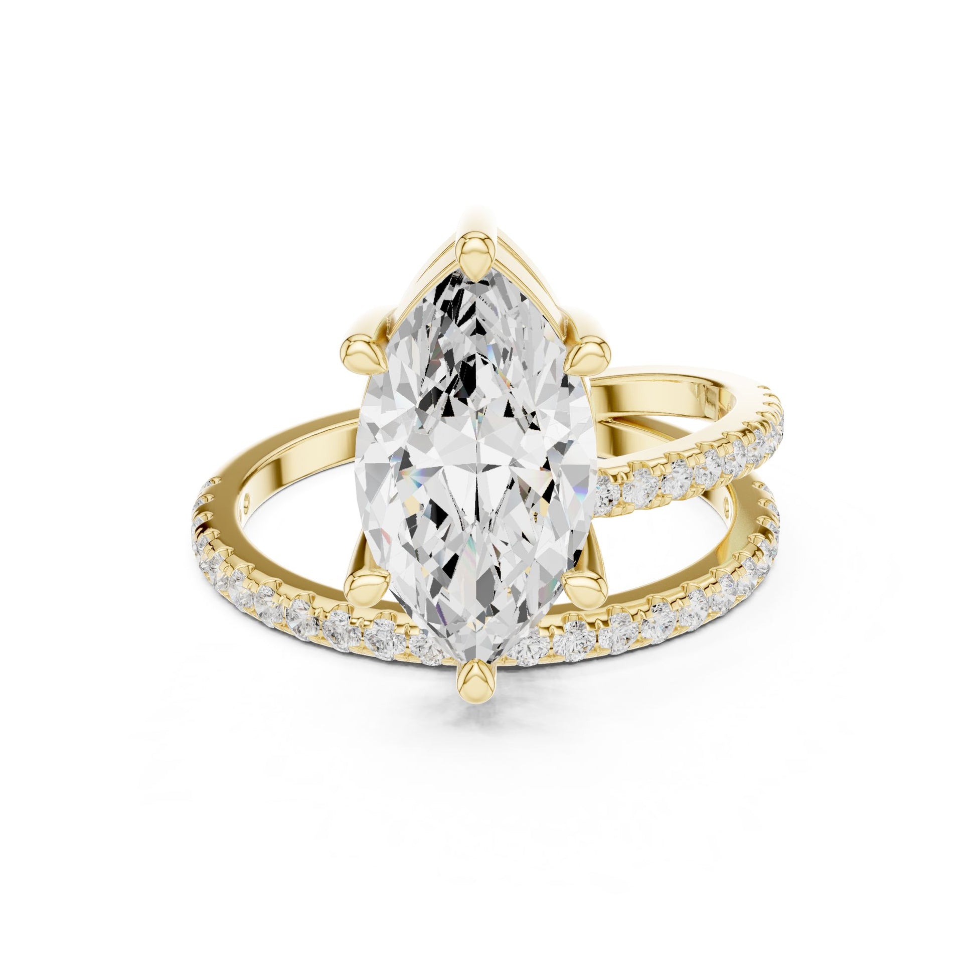 Marquise Lab Grown Diamond Pave Engagement Ring