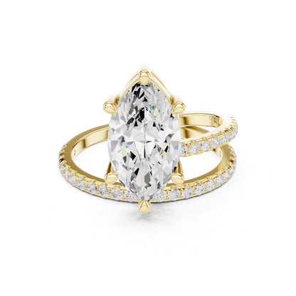 Marquise Lab Grown Diamond Pave Engagement Ring
