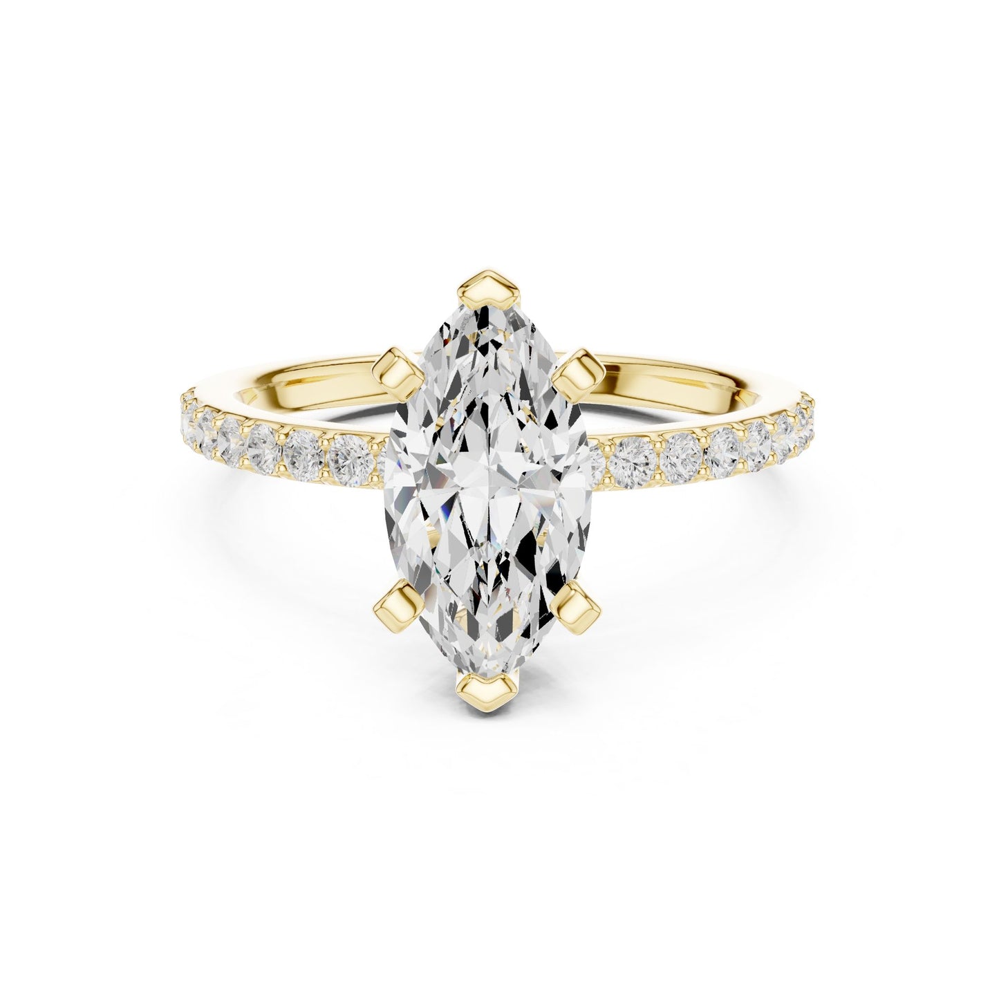 Marquise Lab Grown Diamond Pave Engagement Ring