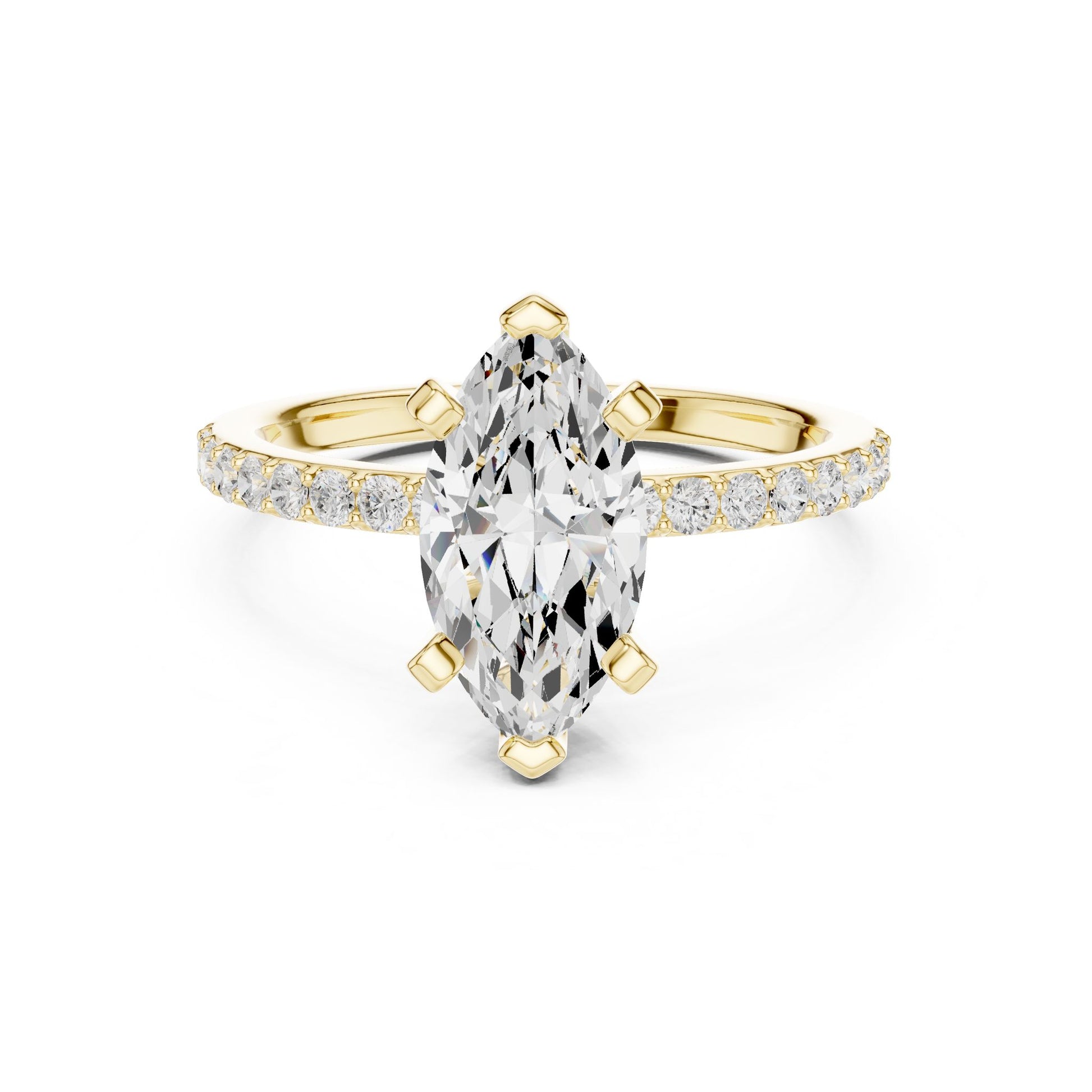 Marquise Lab Grown Diamond Pave Engagement Ring