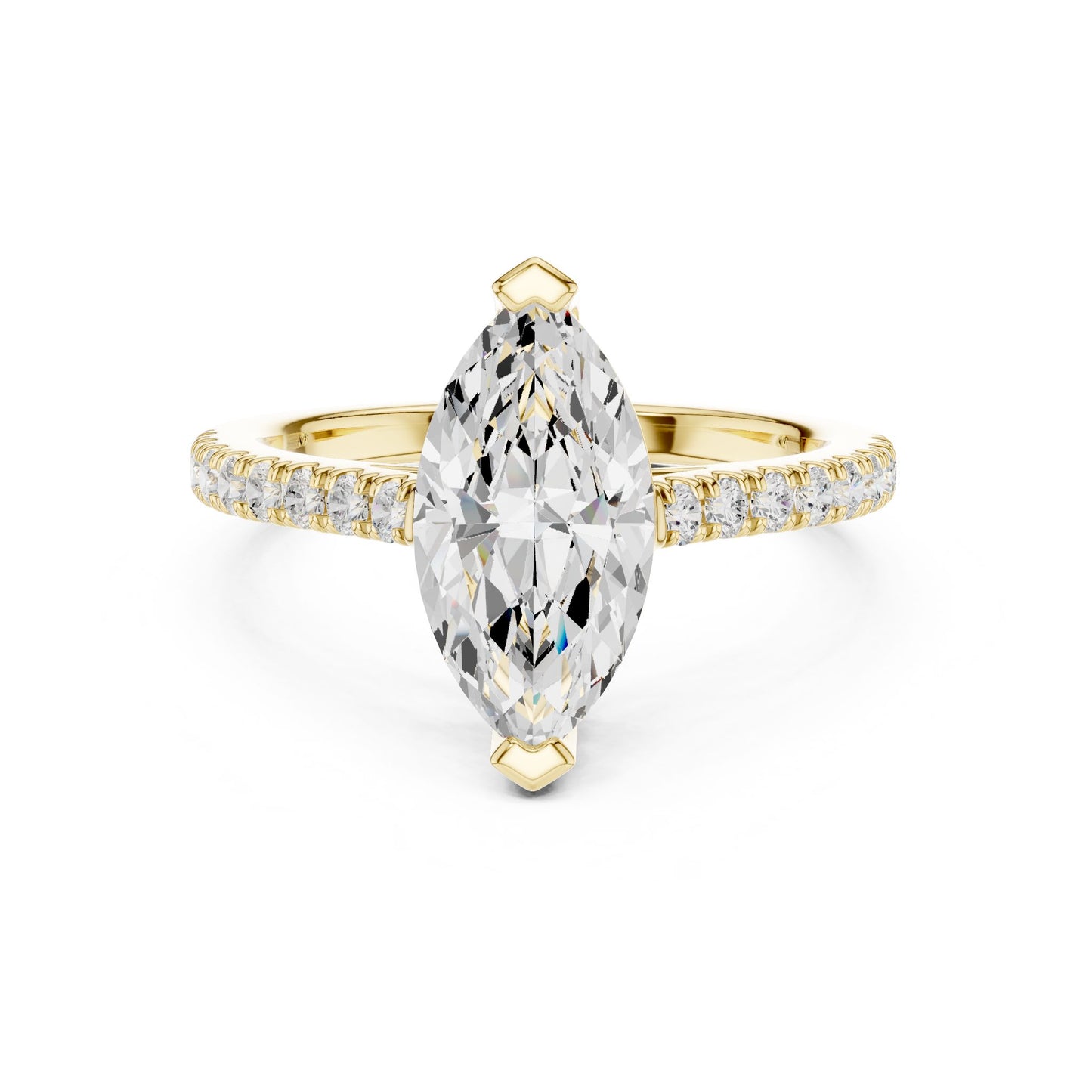 Marquise Lab Grown Diamond Pave Engagement Ring
