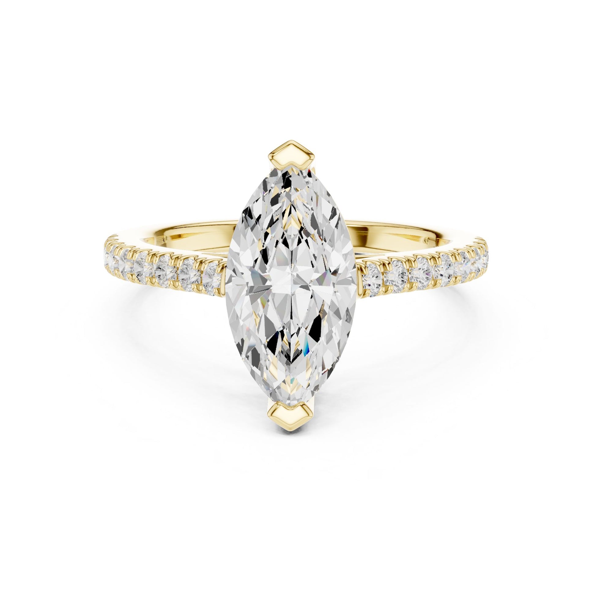 Marquise Lab Grown Diamond Pave Engagement Ring