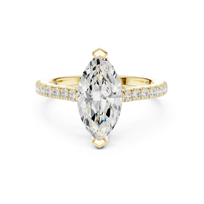 Marquise Lab Grown Diamond Pave Engagement Ring