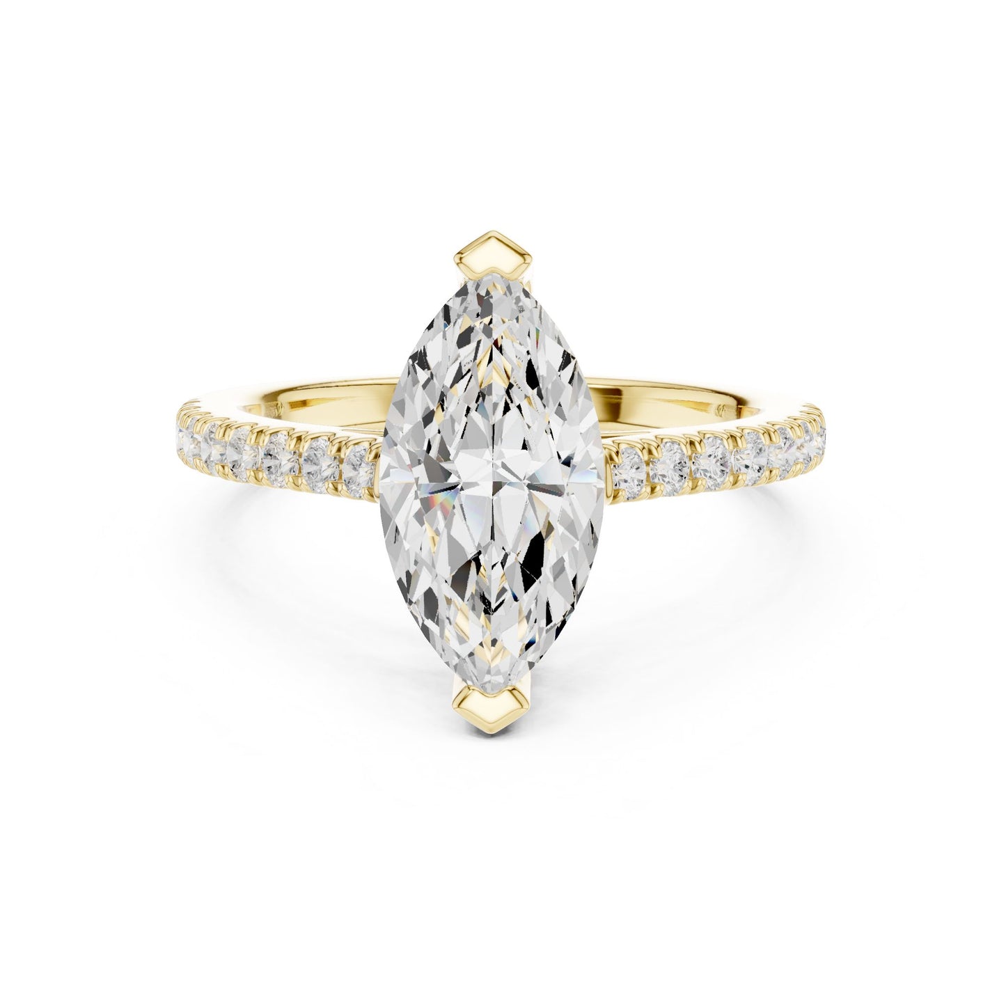 Marquise Lab Grown Diamond Pave Engagement Ring