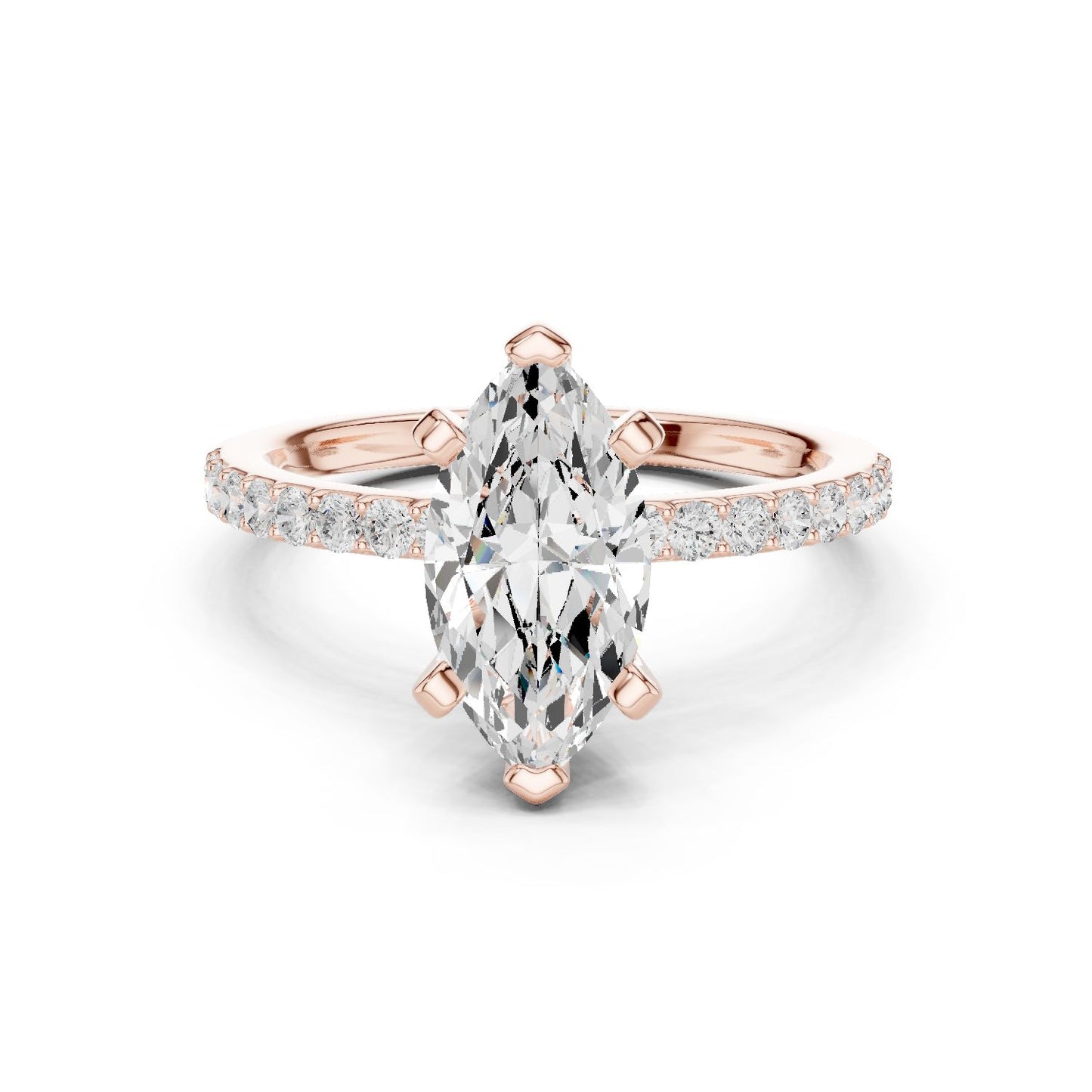 Marquise Lab Grown Diamond Pave Engagement Ring