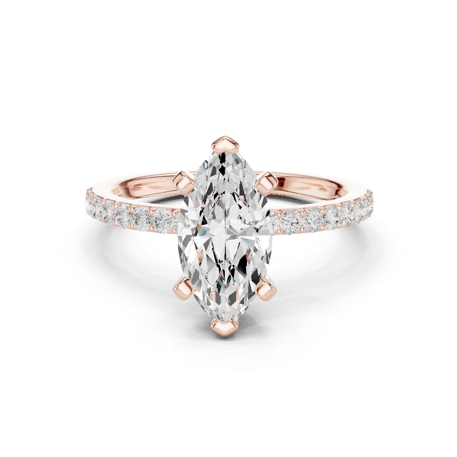 Marquise Lab Grown Diamond Pave Engagement Ring