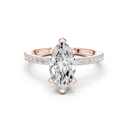 Marquise Lab Grown Diamond Pave Engagement Ring