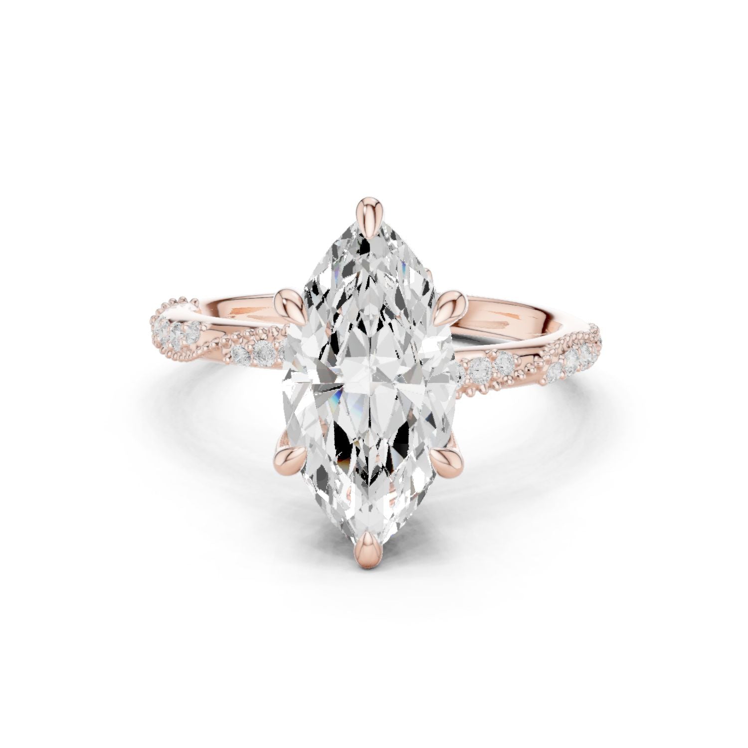 Marquise Lab Grown Diamond Pave Engagement Ring