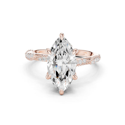 Marquise Lab Grown Diamond Pave Engagement Ring