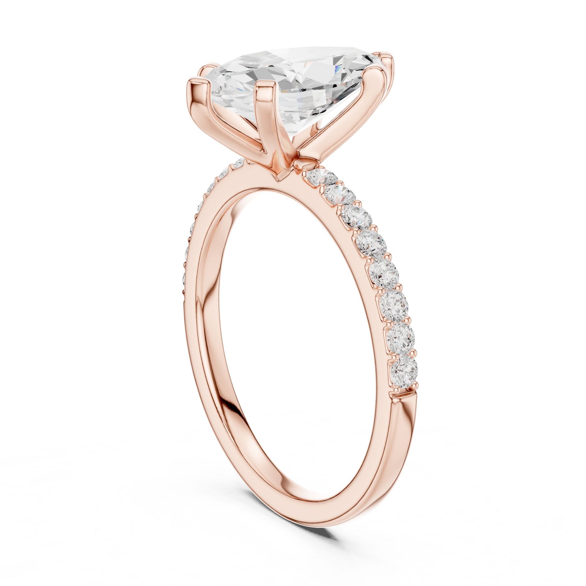 Marquise Lab Grown Diamond Pave Engagement Ring