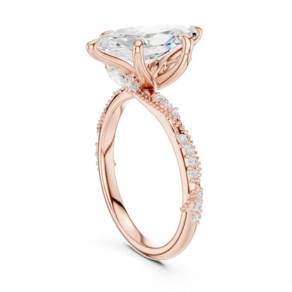 Marquise Lab Grown Diamond Pave Engagement Ring