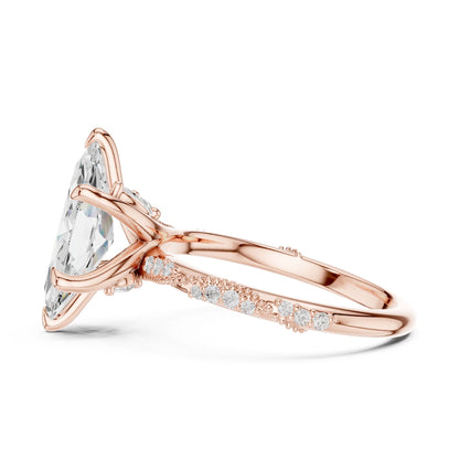 Marquise Lab Grown Diamond Pave Engagement Ring