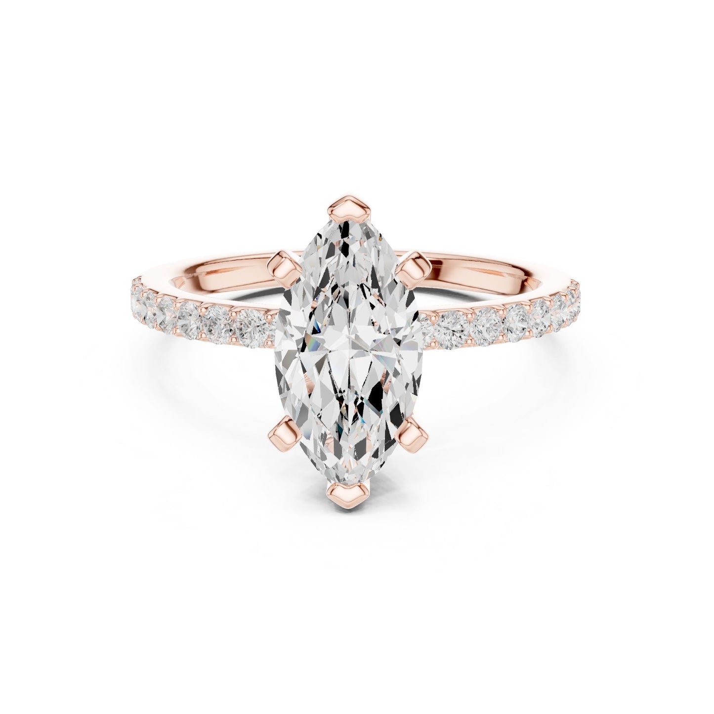 Marquise Lab Grown Diamond Pave Engagement Ring