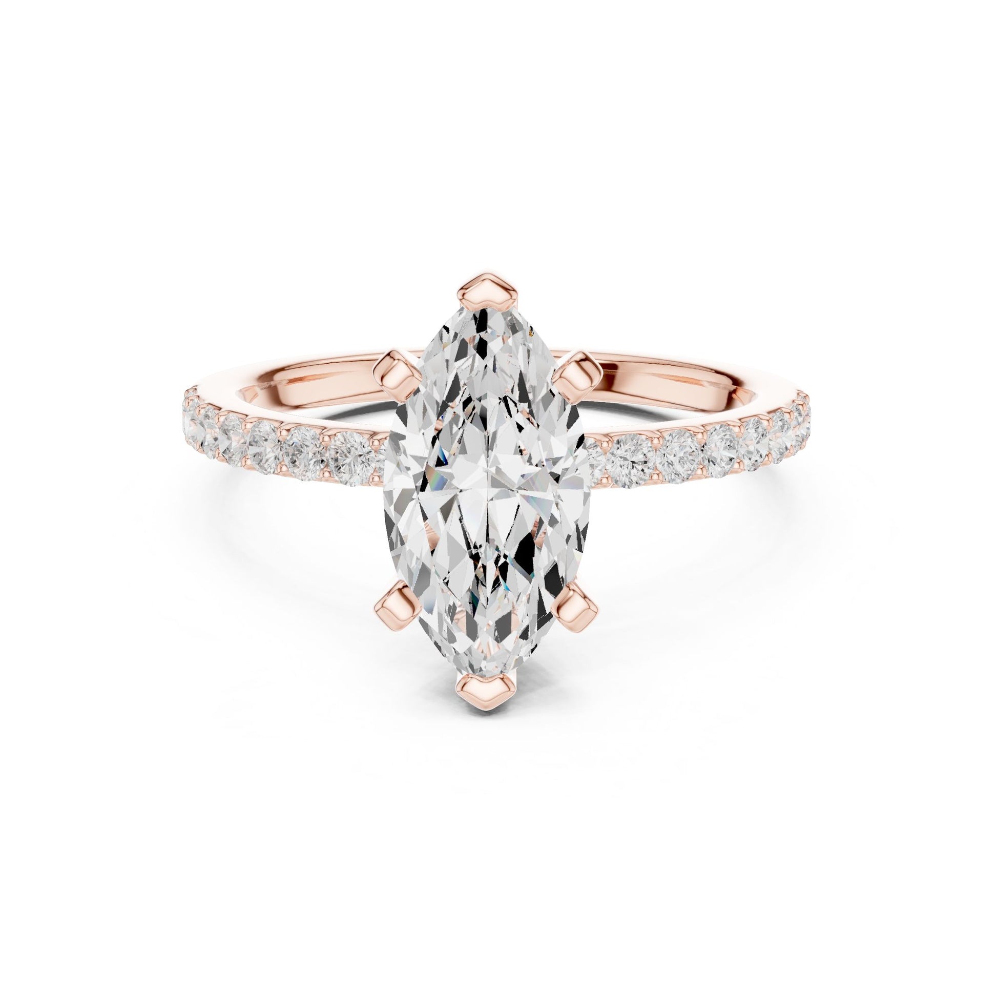 Marquise Lab Grown Diamond Pave Engagement Ring