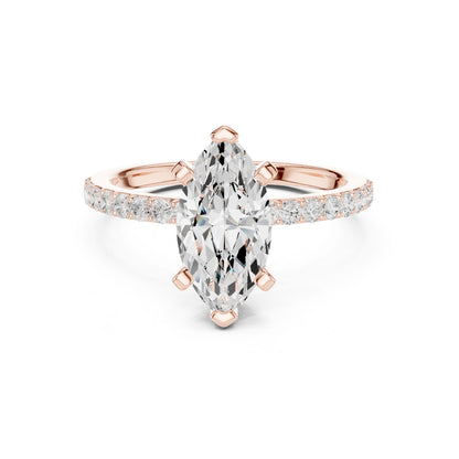 Marquise Lab Grown Diamond Pave Engagement Ring