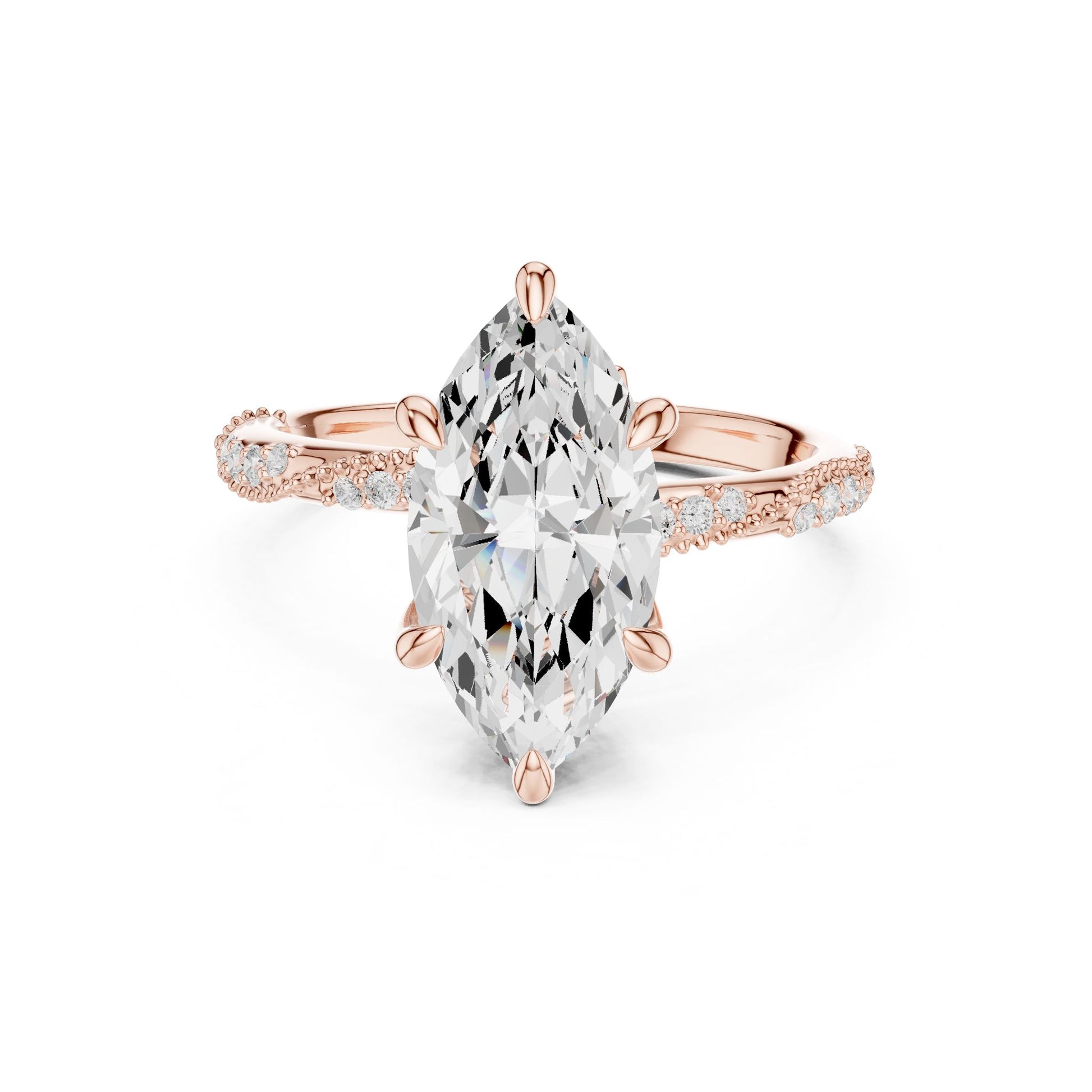 Marquise Lab Grown Diamond Pave Engagement Ring
