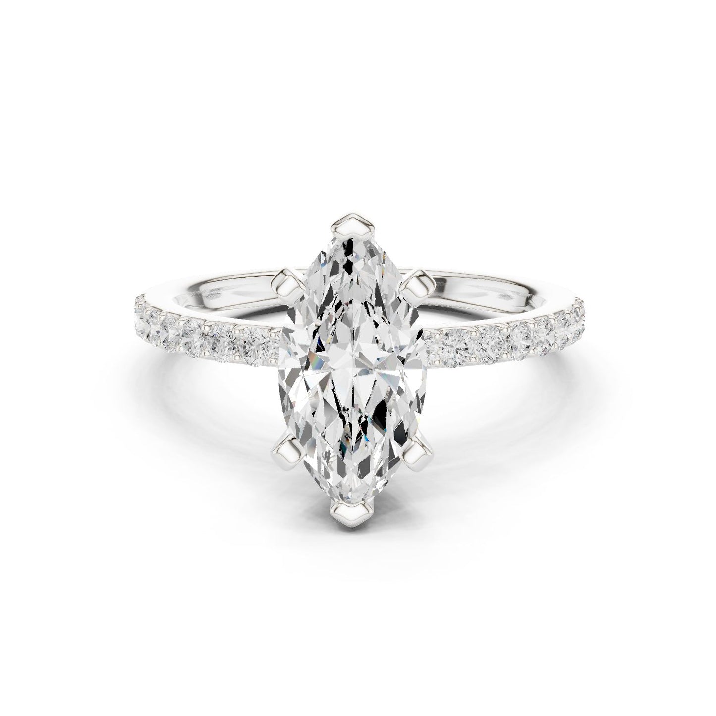 Marquise Lab Grown Diamond Pave Engagement Ring