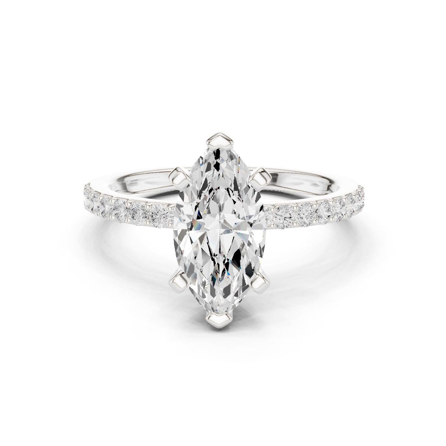 Marquise Lab Grown Diamond Pave Engagement Ring