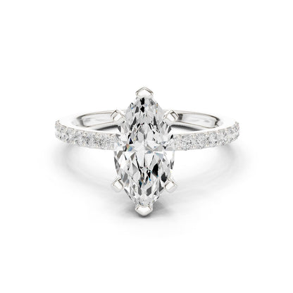 Marquise Lab Grown Diamond Pave Engagement Ring