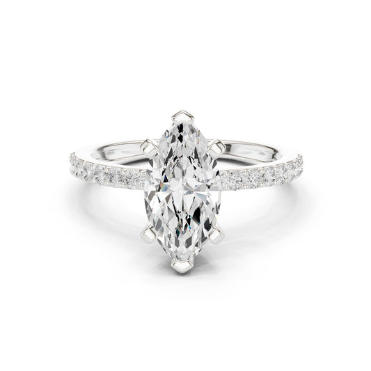 Marquise Lab Grown Diamond Pave Engagement Ring