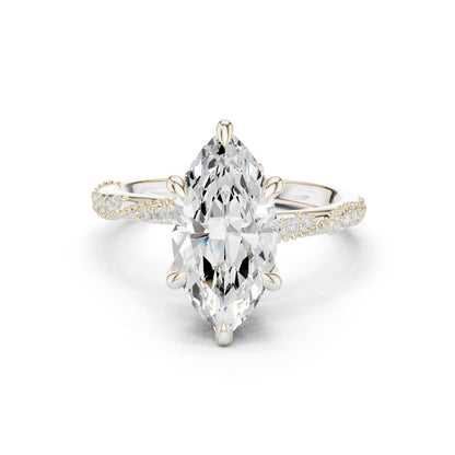 Marquise Lab Grown Diamond Pave Engagement Ring