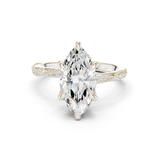 Marquise Lab Grown Diamond Pave Engagement Ring