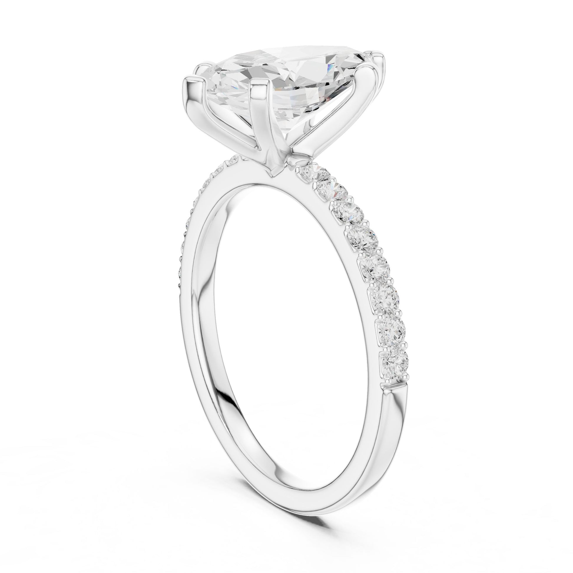 Marquise Lab Grown Diamond Pave Engagement Ring