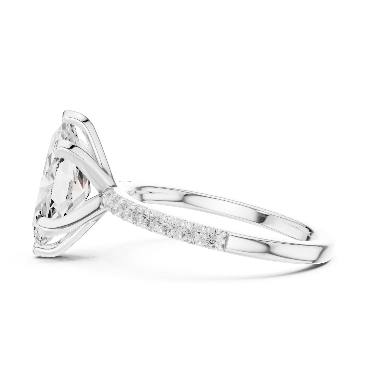 Marquise Lab Grown Diamond Pave Engagement Ring
