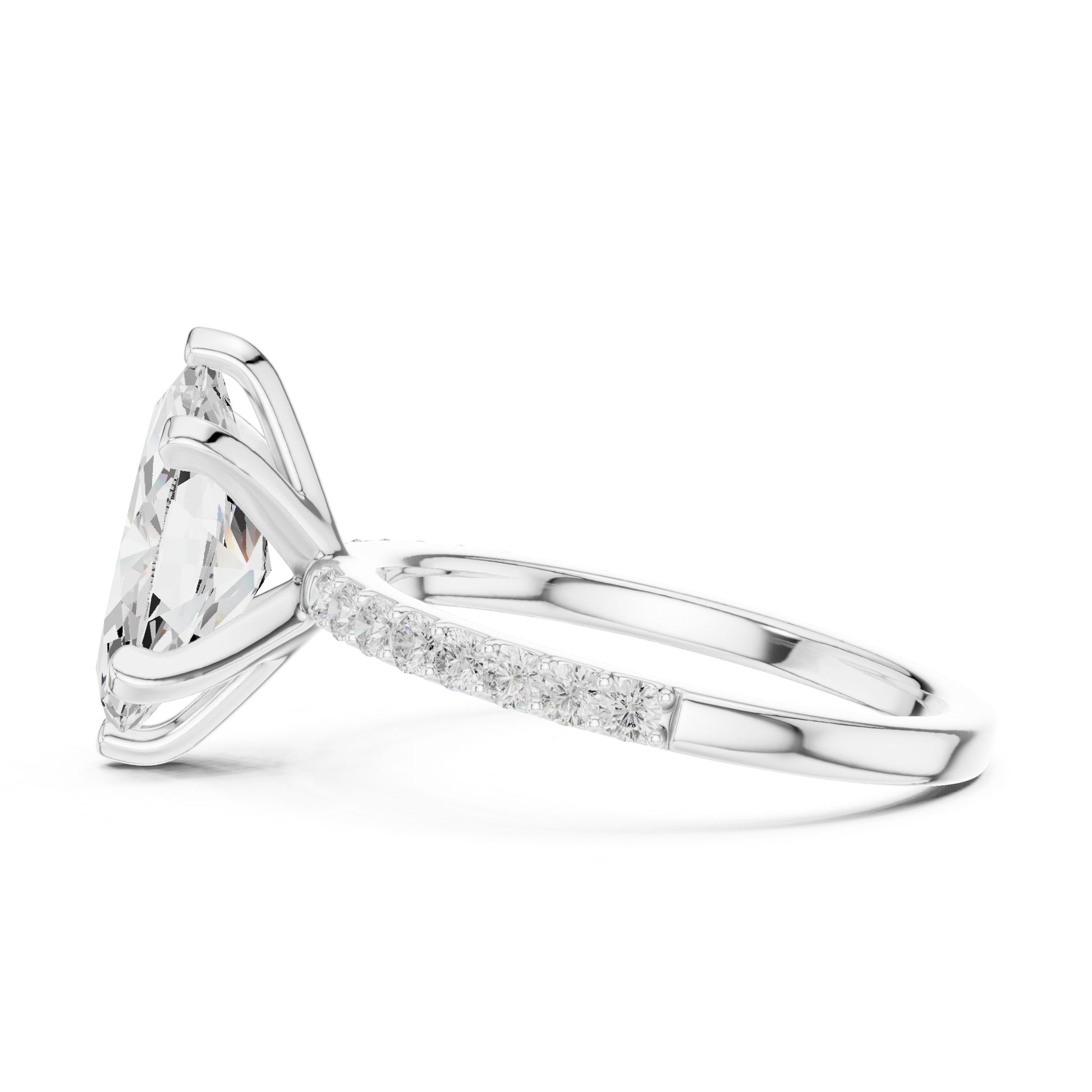 Marquise Lab Grown Diamond Pave Engagement Ring