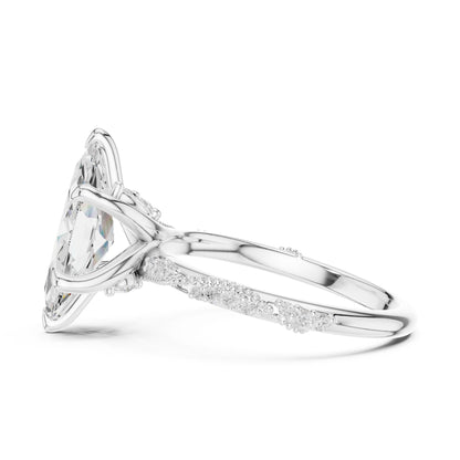 Marquise Lab Grown Diamond Pave Engagement Ring