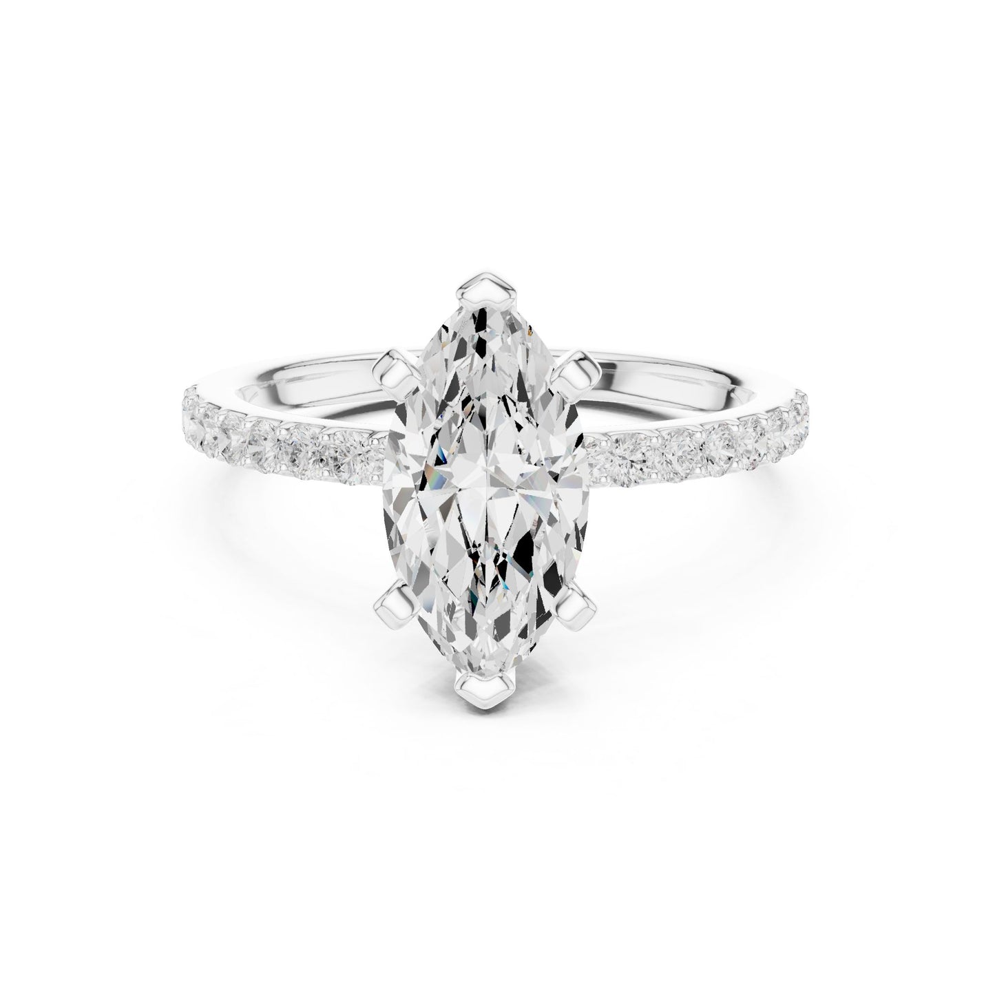 Marquise Lab Grown Diamond Pave Engagement Ring