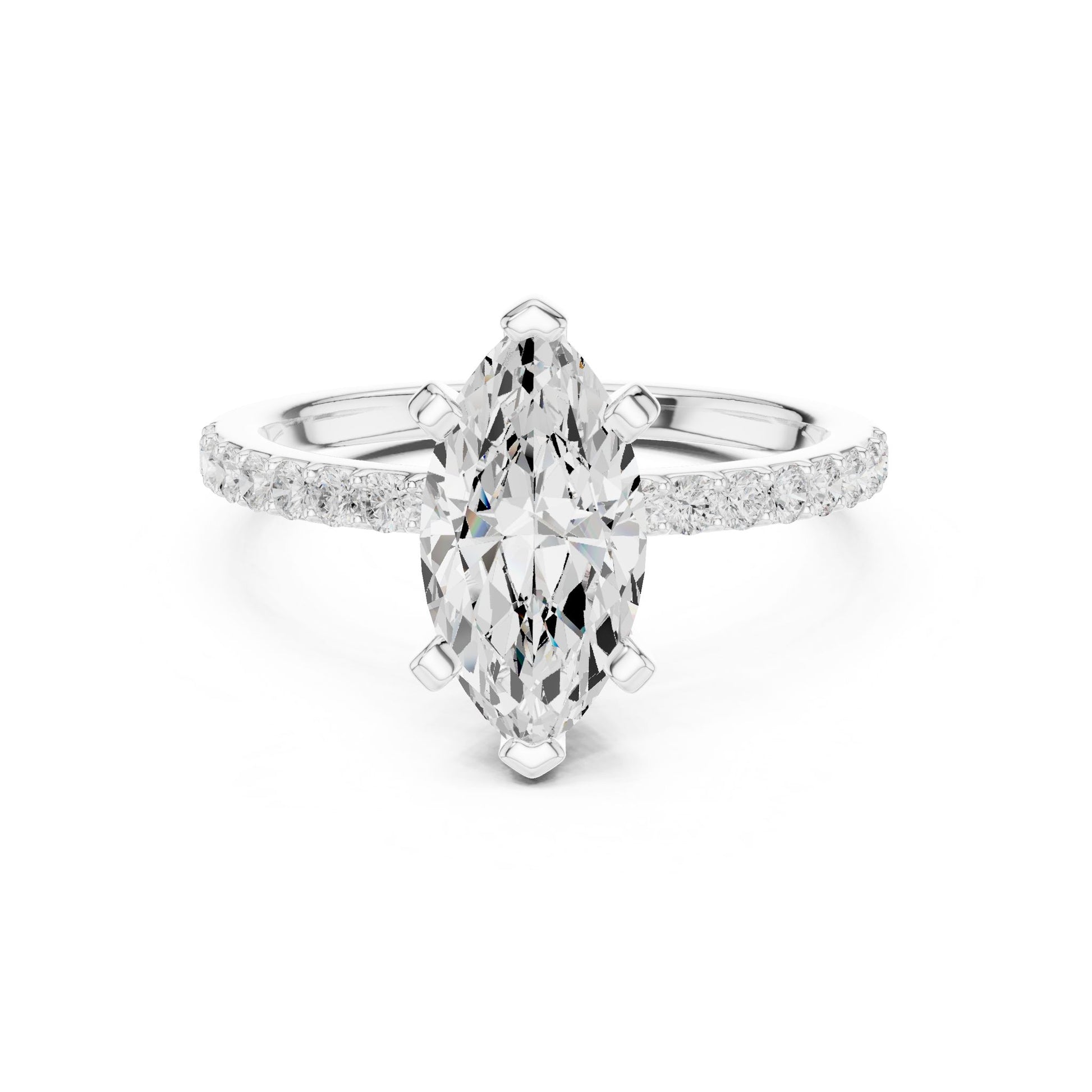Marquise Lab Grown Diamond Pave Engagement Ring