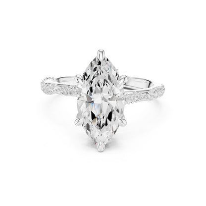 Marquise Lab Grown Diamond Pave Engagement Ring