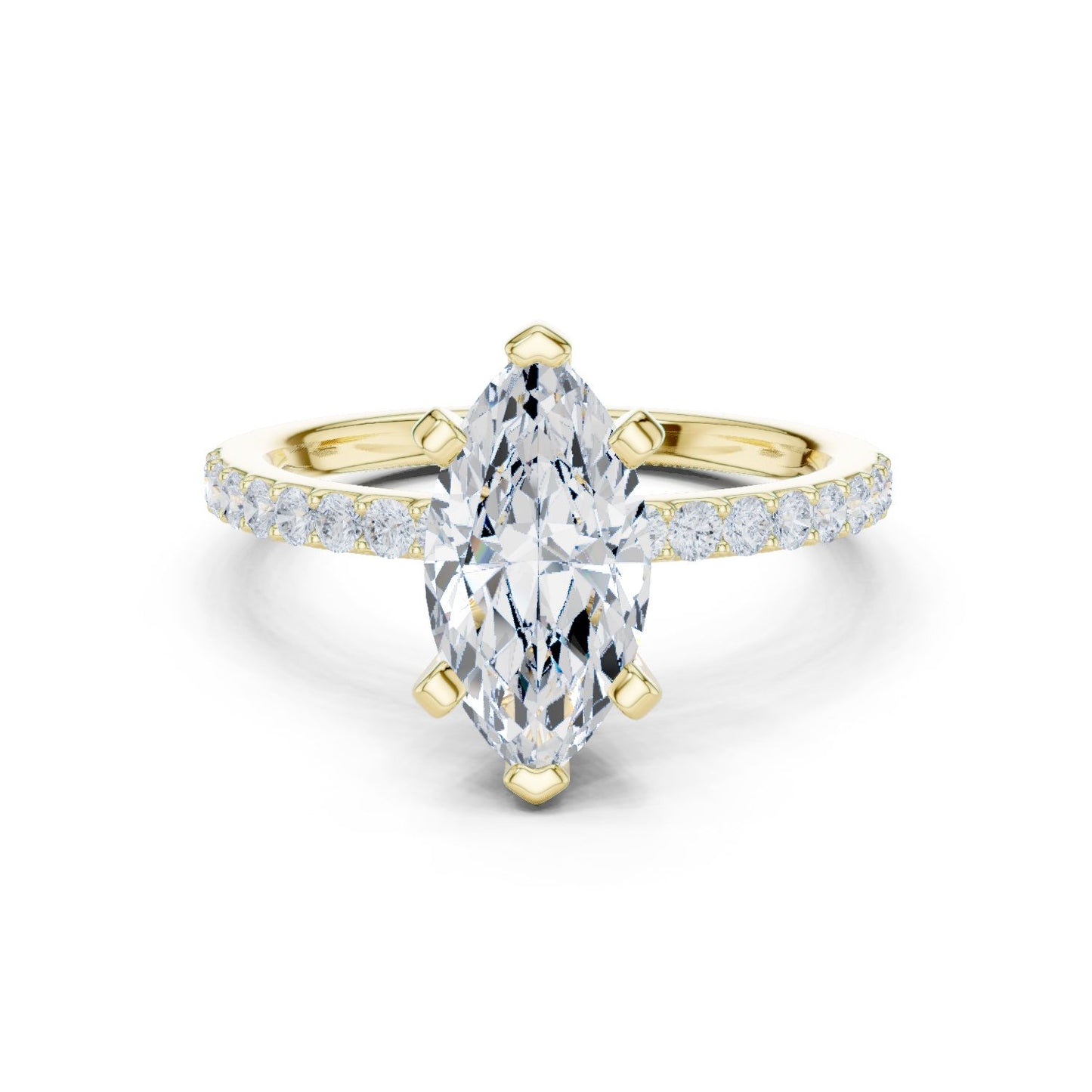 Marquise Lab Grown Diamond Pave Engagement Ring
