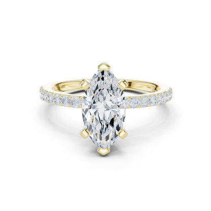 Marquise Lab Grown Diamond Pave Engagement Ring