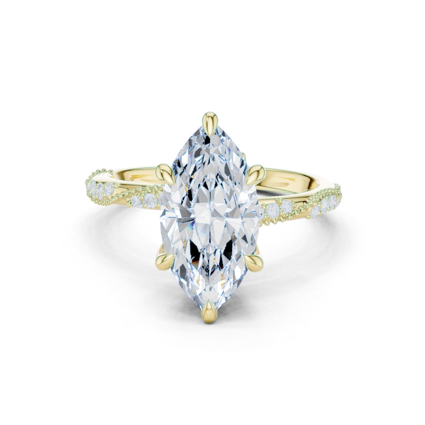 Marquise Lab Grown Diamond Pave Engagement Ring