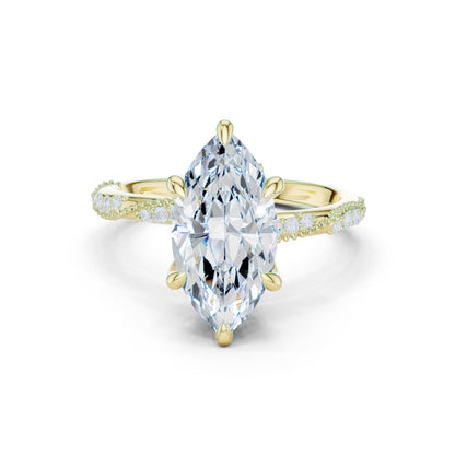 Marquise Lab Grown Diamond Pave Engagement Ring